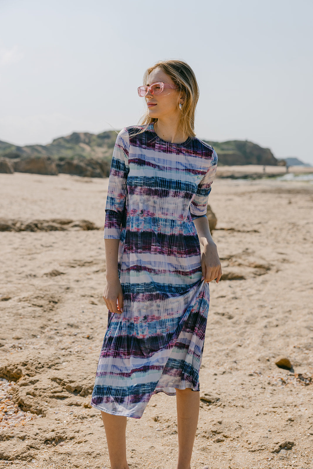 sachin and babi light blue dress Elegant Floral Print Hem Split Dresses Women Summer Dress Boho Holiday  Slash Neck Short Sleeve Swing Midi Dress