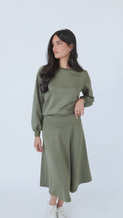 Puff Sleeve Top: Olive