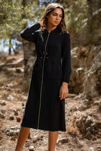 Load image into Gallery viewer, Hoodie Dress Long- Black