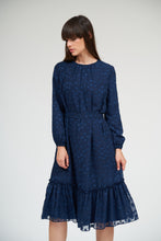 Load image into Gallery viewer, Bella Ruffle Dress- Navy