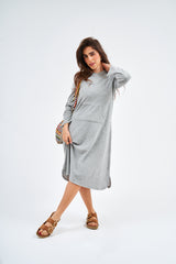 Modest PLC Grey Terry Pullover Dress – Women's Fashion
