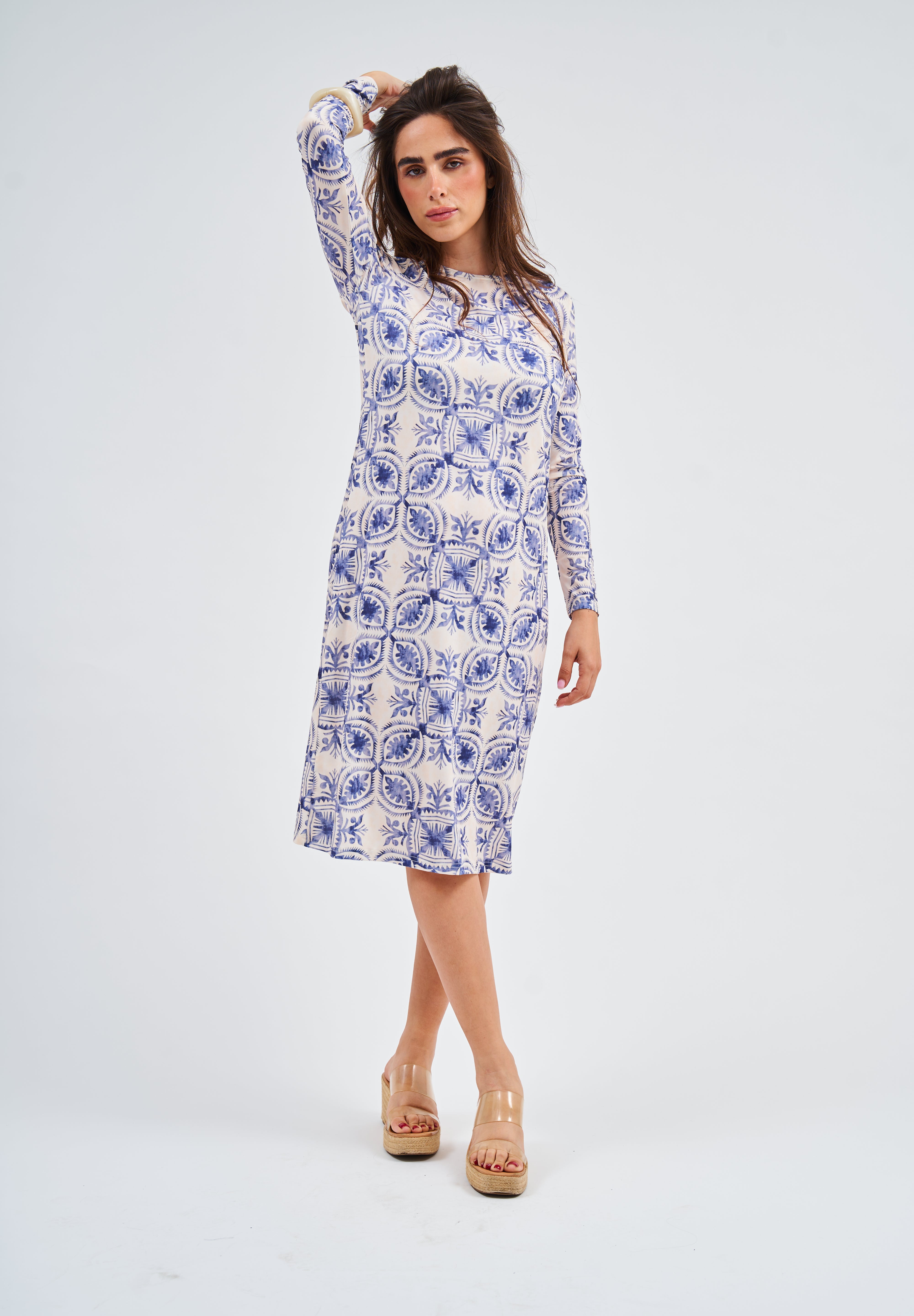 Loose Basic Dress - Blue Lapis   (Includes Complimentary Wrap)