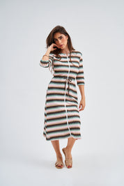 Ocean green Chevron Lia Dress