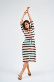 Ocean green Chevron Lia Dress