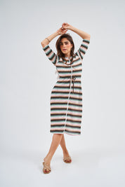 Ocean green Chevron Lia Dress