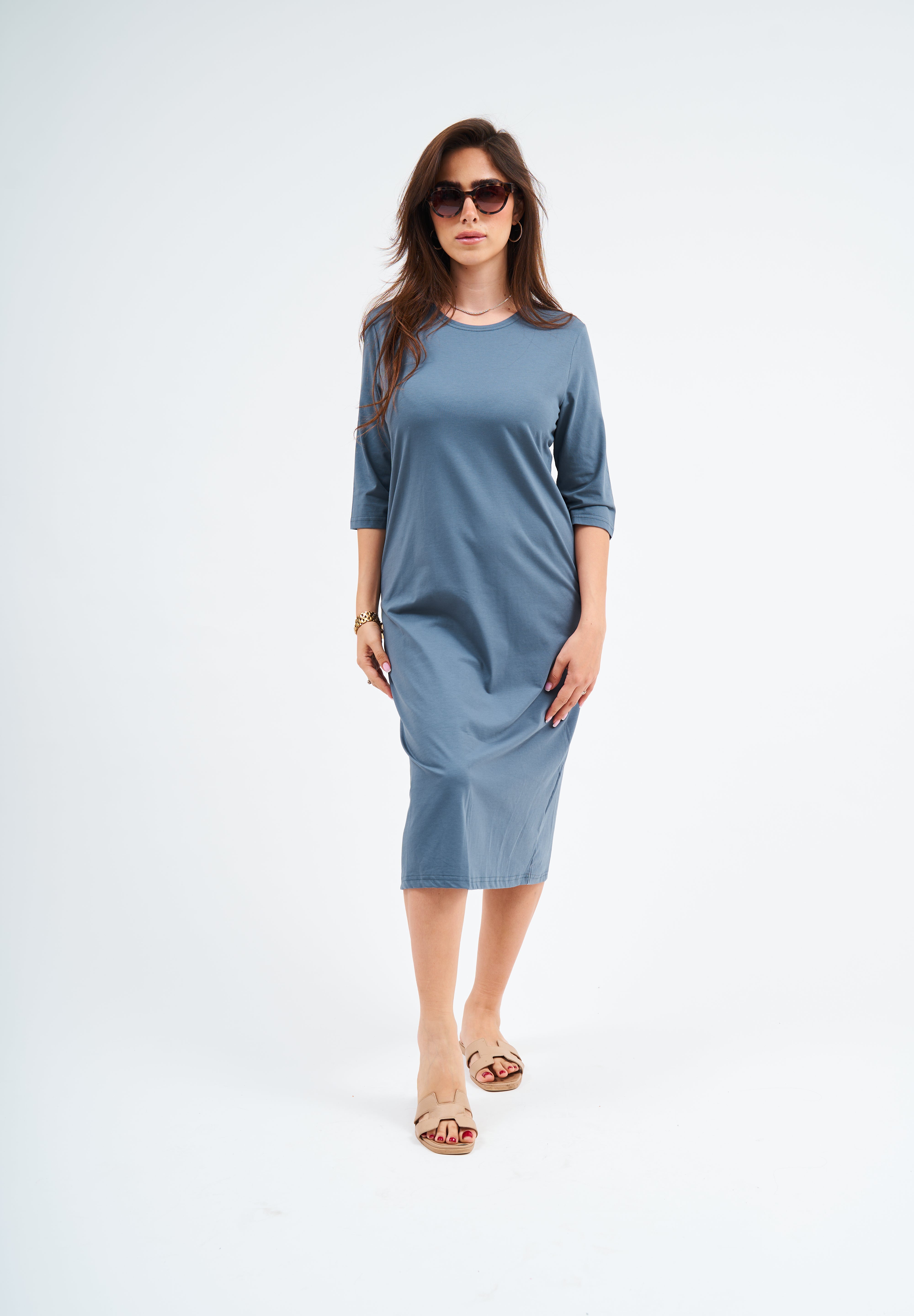 Modest Deep Teal T-Shirt Dress – Women's Fashion M