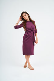 Tie Dress - Aubergine