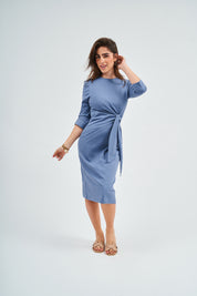 Tie Dress - Dusty Blue