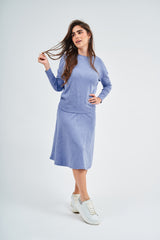 Modest Light Denim Wash Dalia Top – Women's Fashion