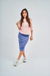 Pencil Skirt - Light Blue Denim Wash