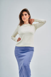 Light Blue Denim Wash - Pencil Maxi Skirt