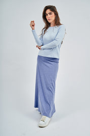 Light Blue Denim Wash Dalia MAXI Skirt