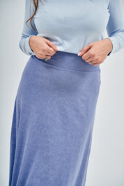 Light Blue Denim Wash Dalia MAXI Skirt