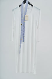 (Cotton) Blue Seersucker Shirt Dress