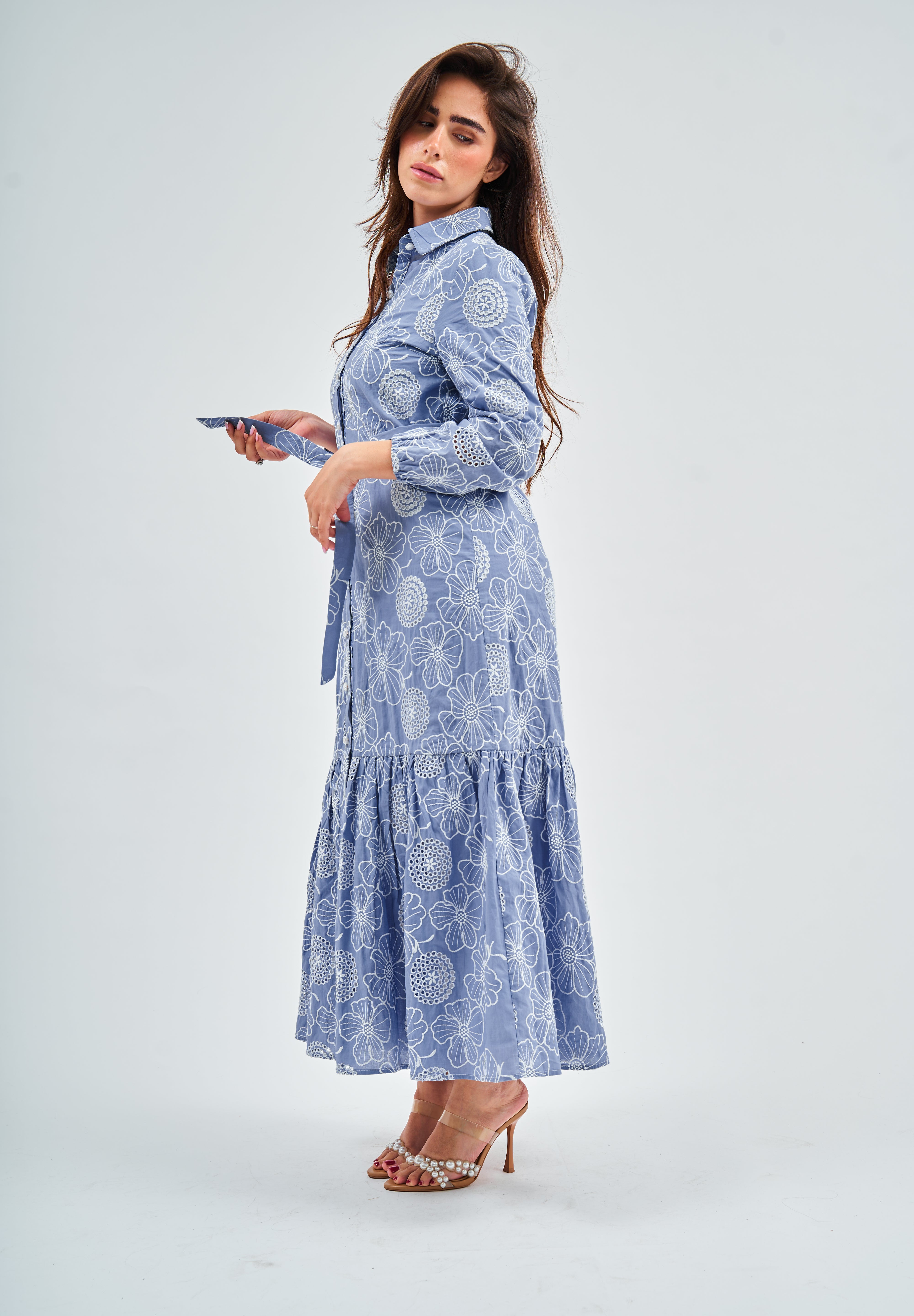 modest cotton dress Modest Vintage Blooms Cotton Maxi Dress – Women's Fashion L