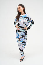 Load image into Gallery viewer, Blue Watercolor Dalia Maxi Dress