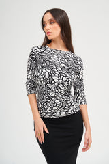 Basic Top - Black floral