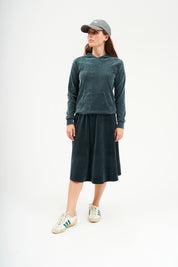 Modest Jewel Teal Velvet Shishi Skirt – Women's Fashion