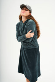Modest Jewel Teal Velvet Shishi Skirt – Women's Fashion