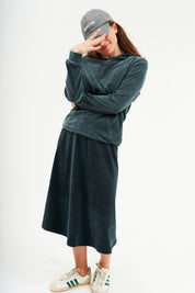 Modest Jewel Teal Velvet Shishi Skirt – Women's Fashion