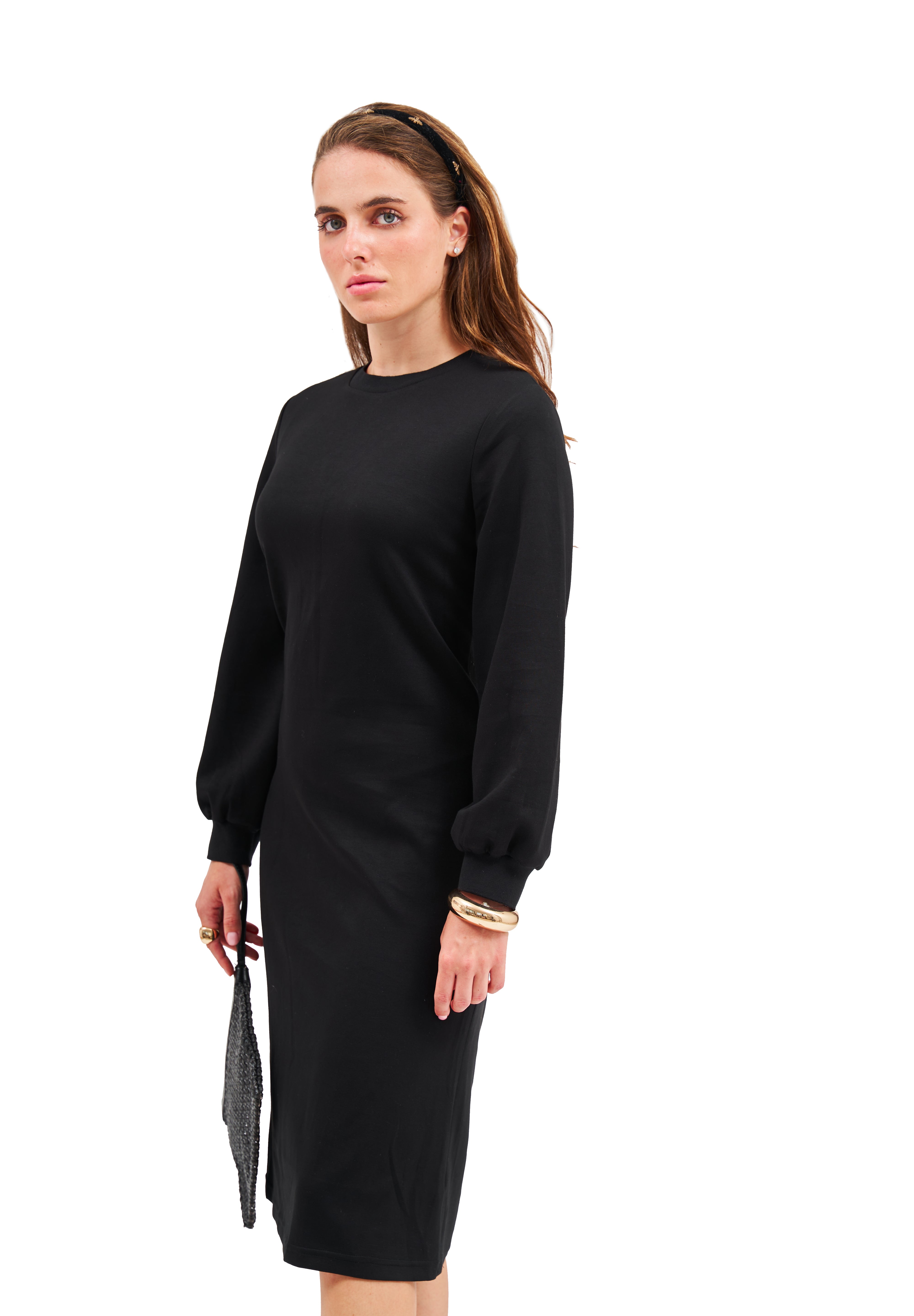 Modest Black Puff Sleeve Dress – Women's Fashion