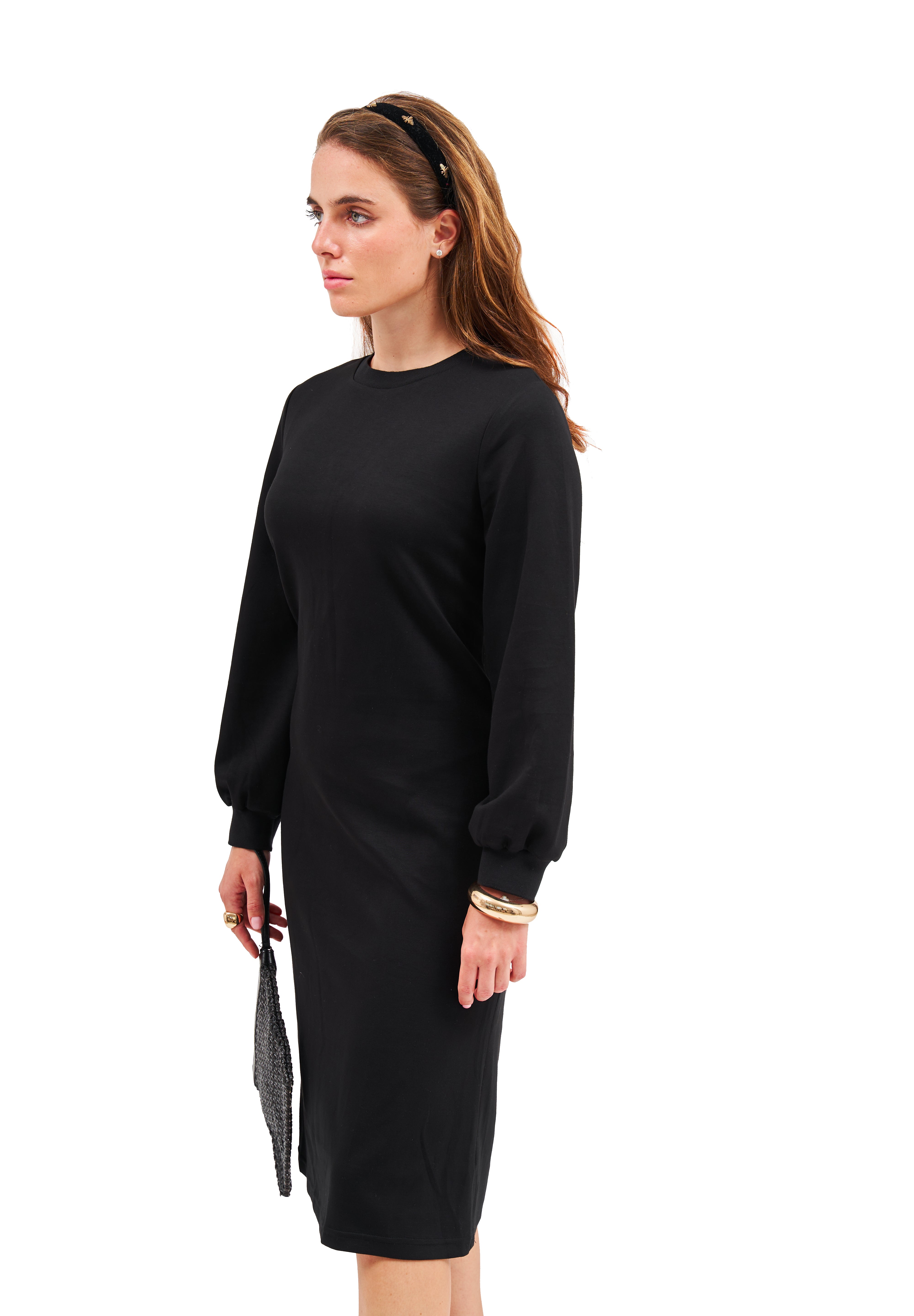 Modest Black Puff Sleeve Dress – Women's Fashion
