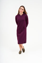 Modest Cranberry Pullover Hoodie Dress – Women's Fashion