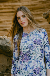 Triangle Back Top - Purple Floral