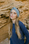 Blue Tweed Headband