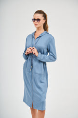 Modest Mid-Length Hoodie Dress Cloud – Women's Fashion