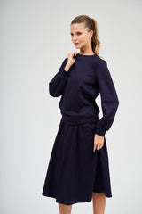Puff Sleeve Top - Navy