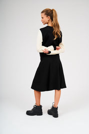 Sheepskin Top - Black & Ivory