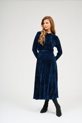 Velvet Midi Skirt - Sapphire