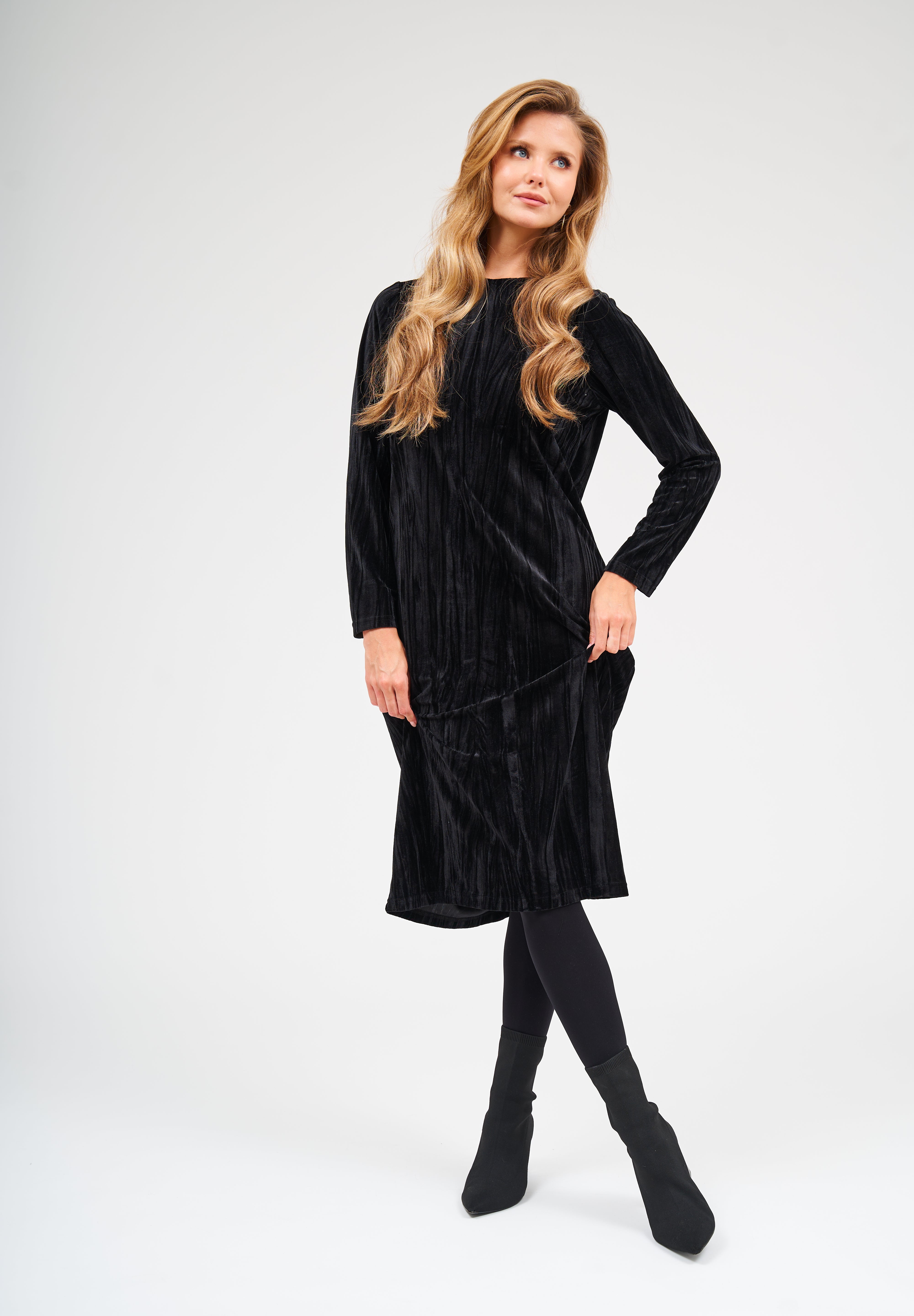 Back Zipper Dress - Black Daniella Faye USA Back Zipper Dress - Black Daniella Faye USA