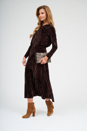Velvet Midi Skirt - Hazelnut
