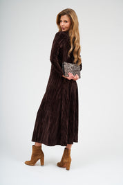 Velvet Midi Skirt - Hazelnut
