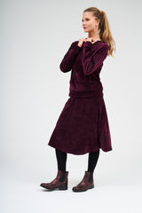 Velvet Shishi Skirt - Burgundy