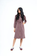 Modest Hoodie Dress in Mocha -  Women's Fashion