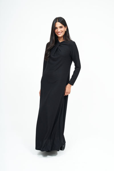 Maxi Twist Shimmer Dress: Black