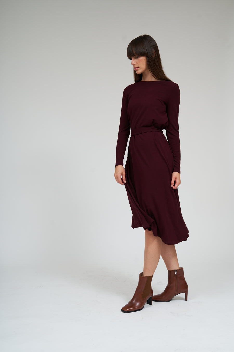 Flow Dress- Wine