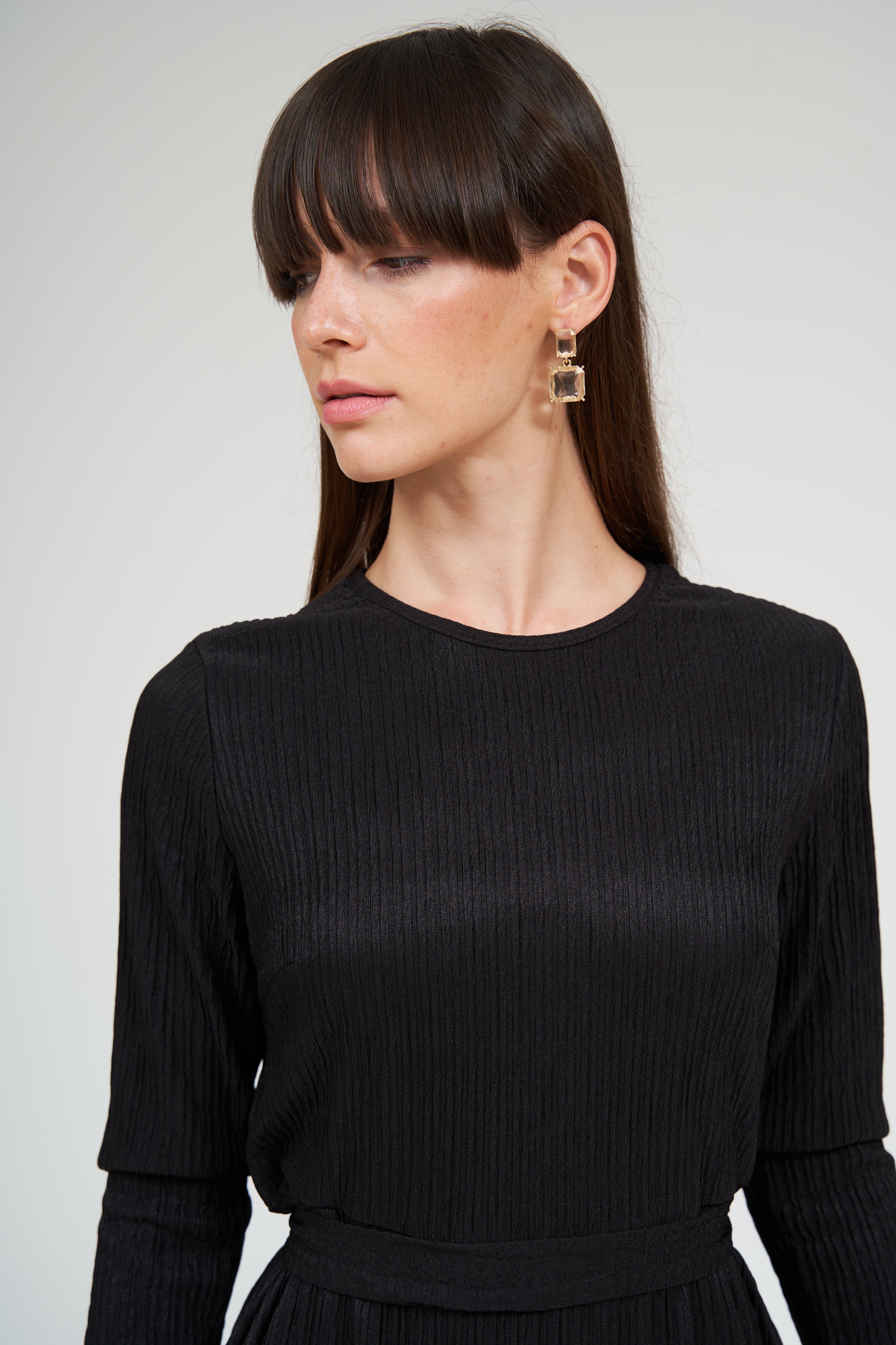 Libby Empire Waist Dress- Black Daniella Faye USA Libby Empire Waist Dress- Black Daniella Faye USA