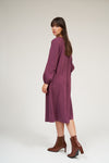 Olivia Raglan Sleeve Button Down Dress- Sangria