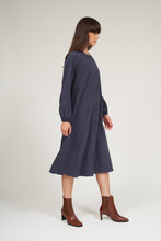 Load image into Gallery viewer, Olivia Raglan Sleeve Button Down Dress- Steel Blue