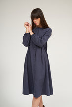 Load image into Gallery viewer, Olivia Raglan Sleeve Button Down Dress- Steel Blue