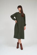 Load image into Gallery viewer, Olivia Raglan Sleeve Button Down Dress- Thyme