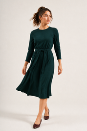 Daniella Faye Aura swing dress in ja'teal — modest women's FW26 collection, view 5