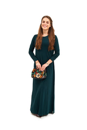 Daniella Faye Aura maxi swing dress in ja'teal — modest women's FW26 collection, photo 2