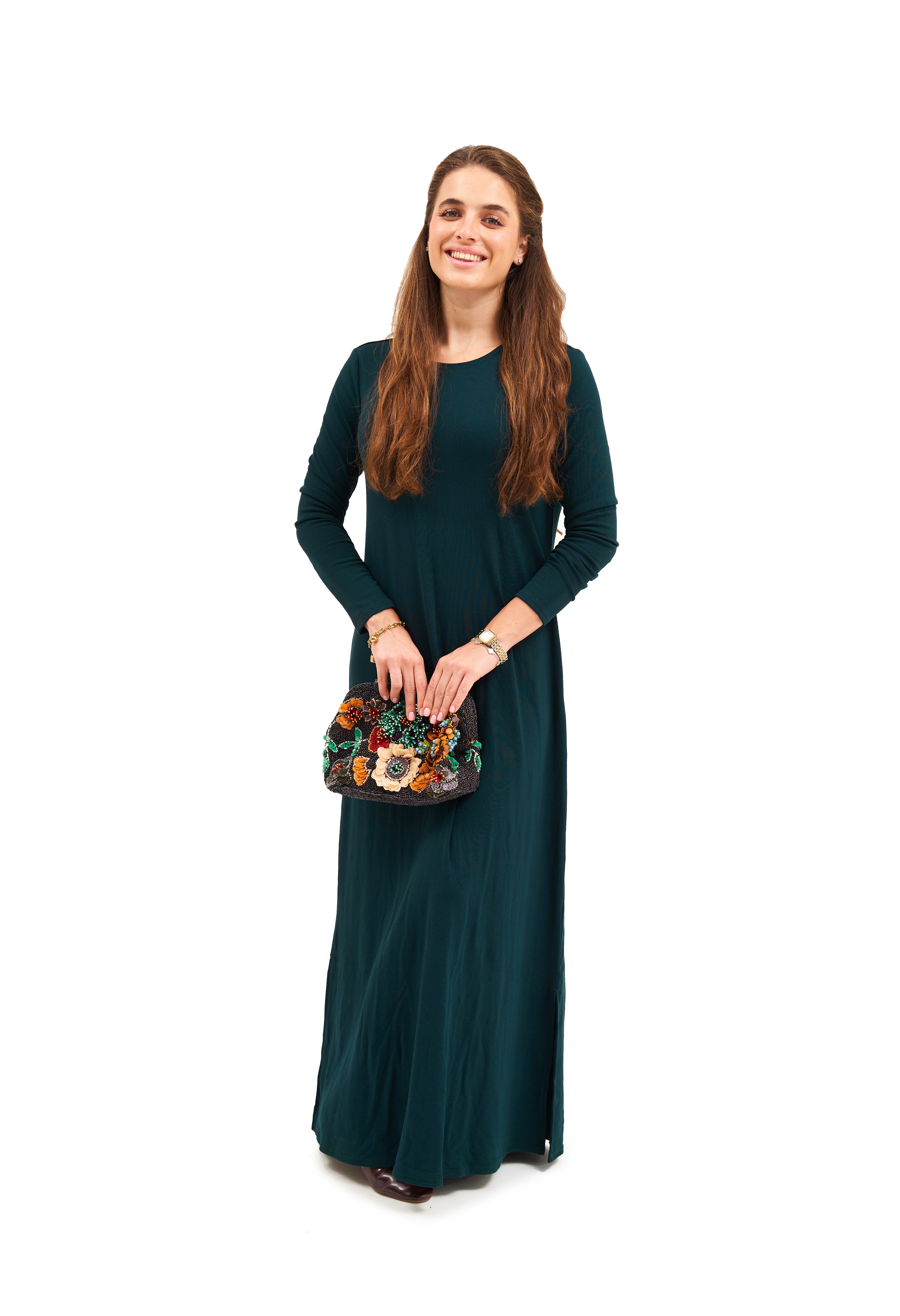 Daniella Faye Aura maxi swing dress in ja'teal — modest women's FW26 collection, photo 2