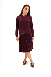 26WS1382 burgundy velvet riva set
