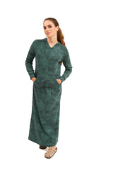 Haven Modest Maxi Hoodie Dress — Forest Green